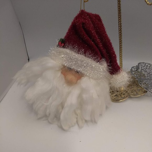 2 Christmas Santa Claus Face Head Ornament Tree Decoration Hanging Ornament - Picture 12 of 15